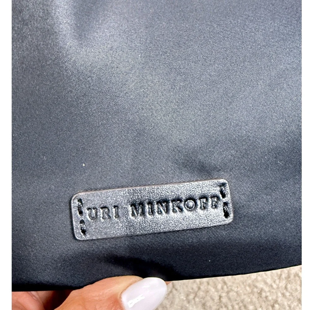 Uri Minkoff Black Nylon Leather Large Tote Bag Commuter Business Travel Office